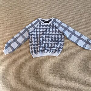 Anthropologie Black and White Houndstooth Sweater